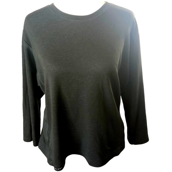 Columbia GRT Waffle Knit Thermal OmniDry Tee Women XL Charcoal  Crew Neck - Picture 1 of 9